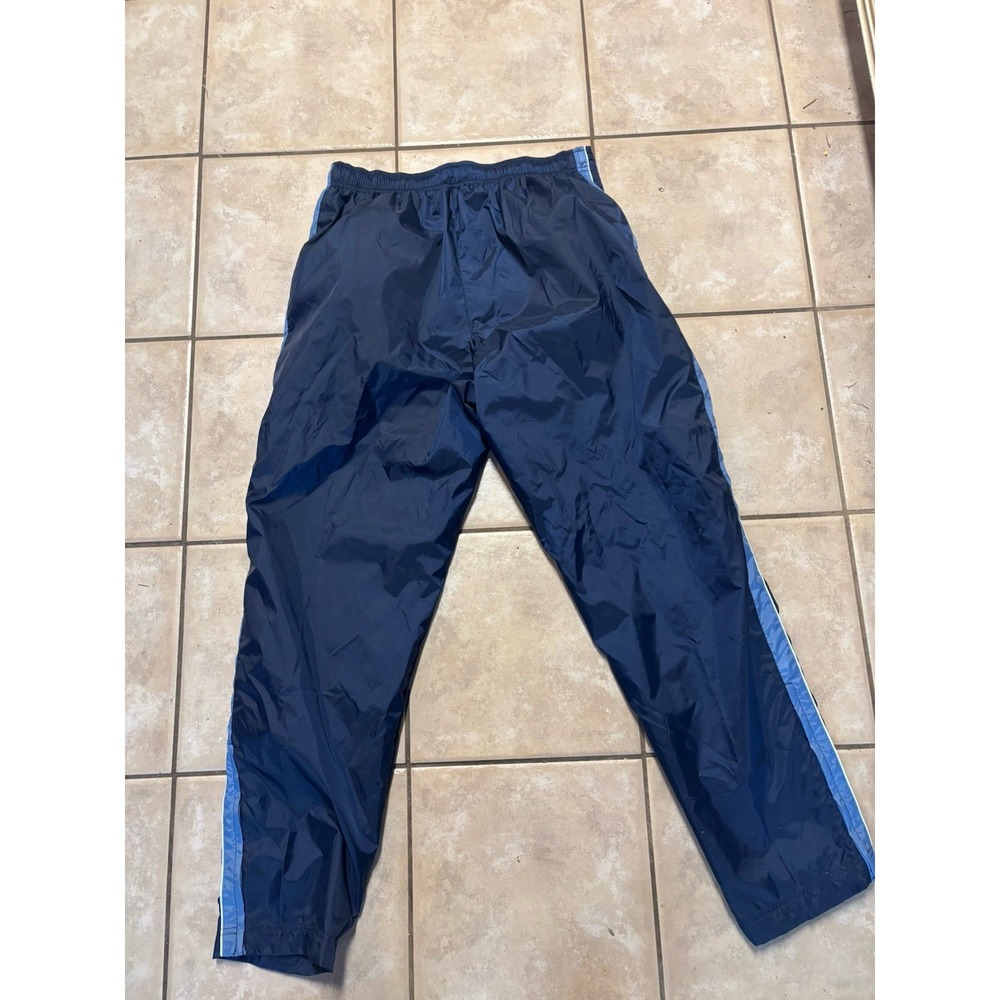 Nike Windbreaker Women's Pants Lined Grey Jersey Navy With Stripe XL 16-18‎ EUC